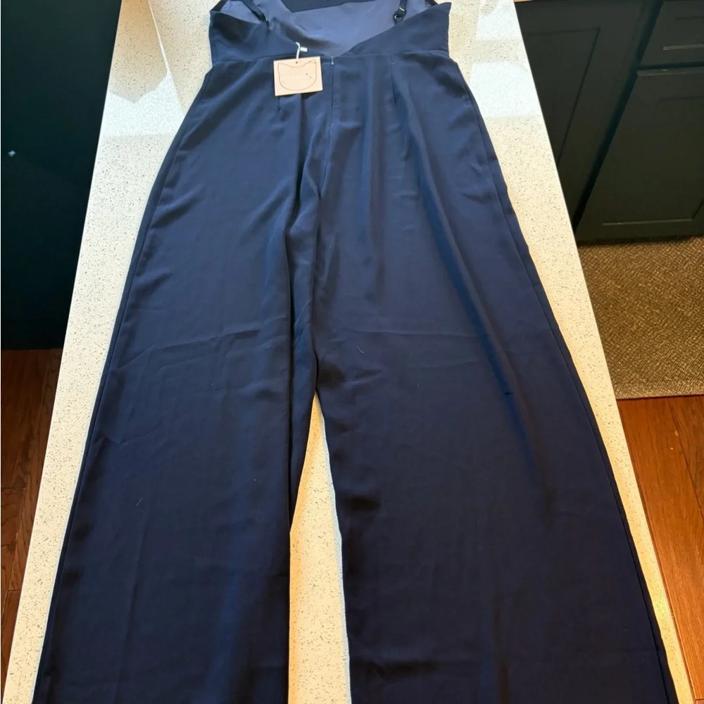 Kittenish NWT Navy Blue Wide-Leg Jumpsuit - Picture 2 of 4